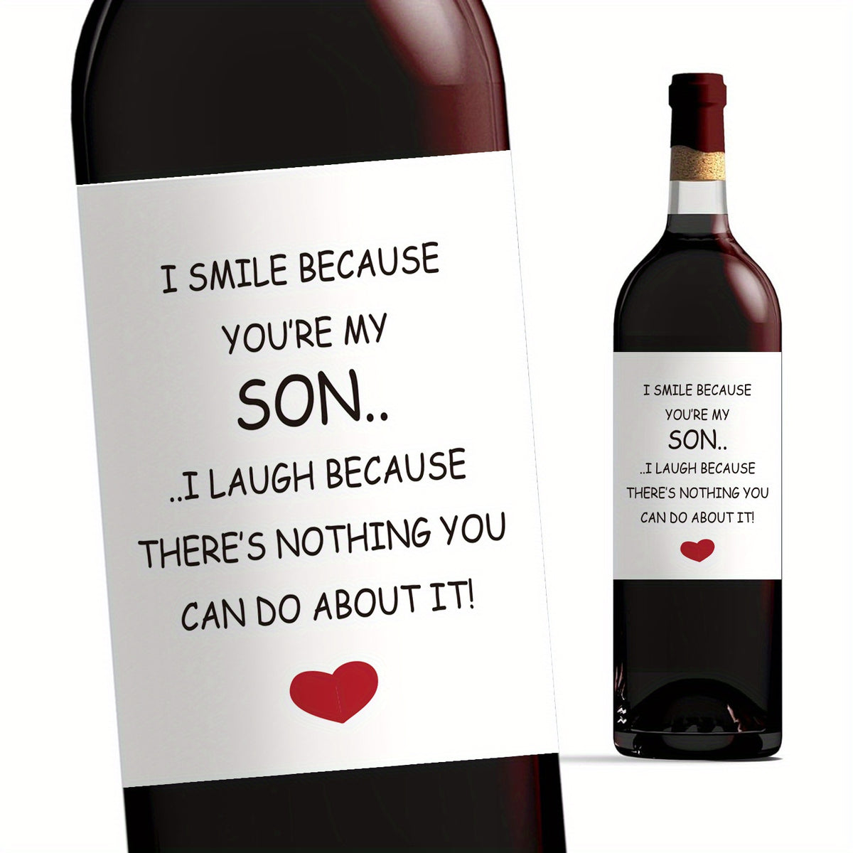 Funny Wine Bottle Labels - Birthday Gift For Son