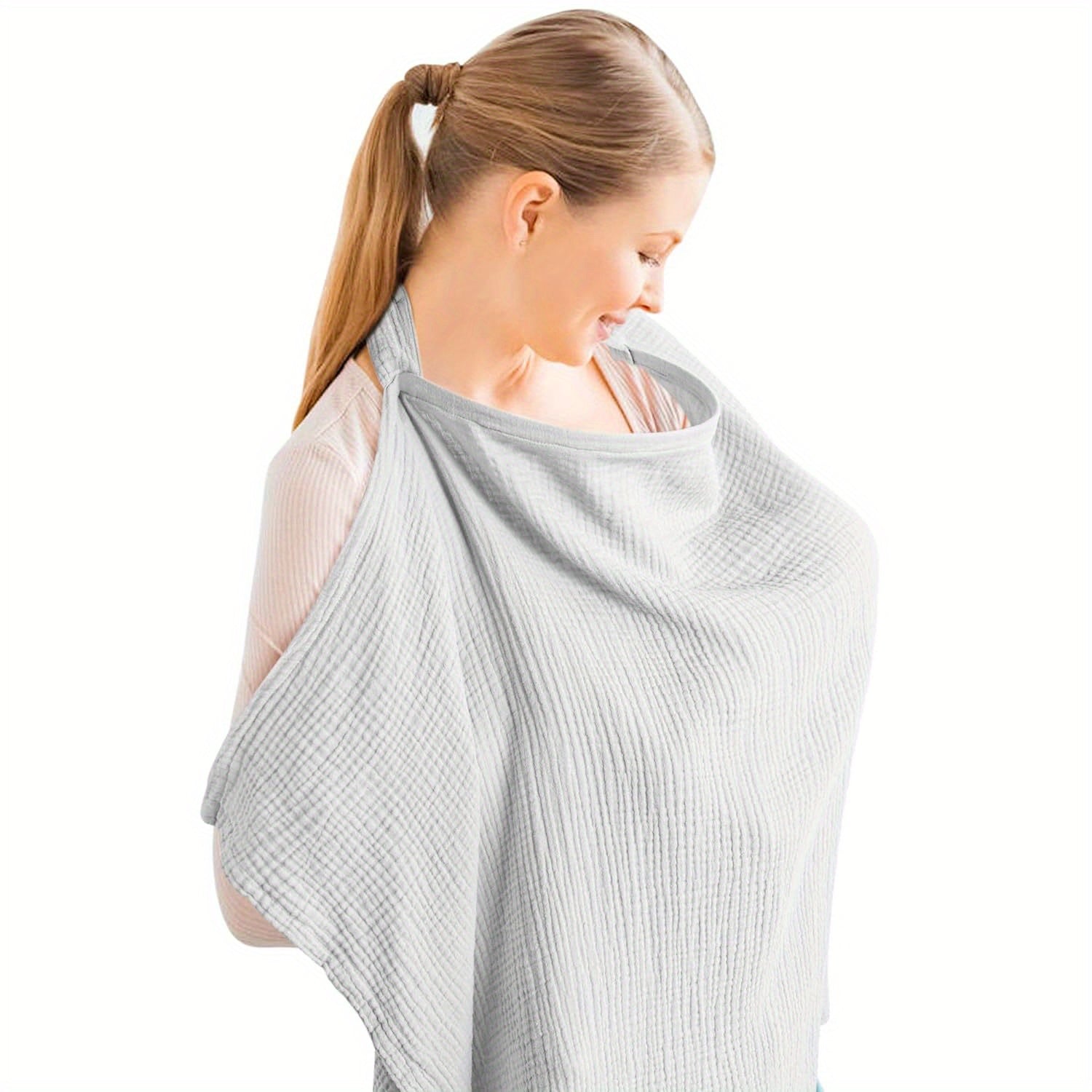 Muslin Nursing Cover 100% Cotton Breastfeeding Cover with Rigid Hoop