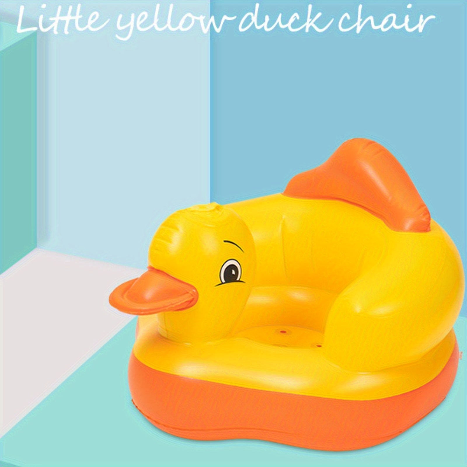 Thickened Inflatable Yellow Duck Bath Seat Baby Learning Sofa
