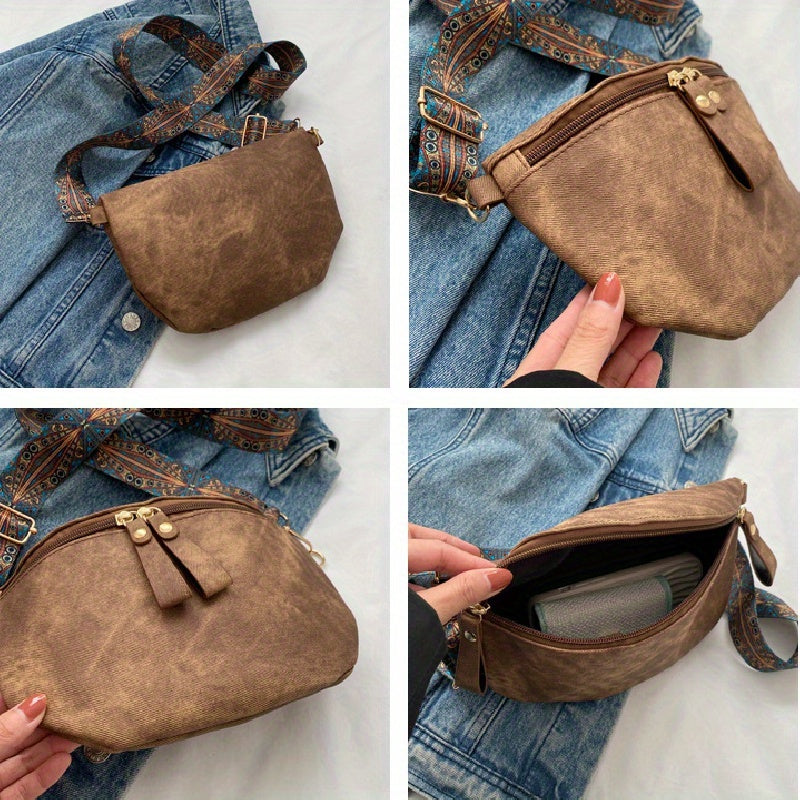 Bohemian Retro Chest Bag Wide Strap Crossbody Bag