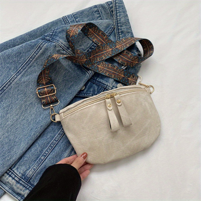 Bohemian Retro Chest Bag Wide Strap Crossbody Bag