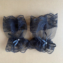Vintage Short Mesh Gloves Bridal Bridesmaid Lace Sleeve