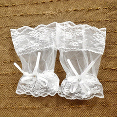 Vintage Short Mesh Gloves Bridal Bridesmaid Lace Sleeve