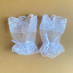 Vintage Short Mesh Gloves Bridal Bridesmaid Lace Sleeve