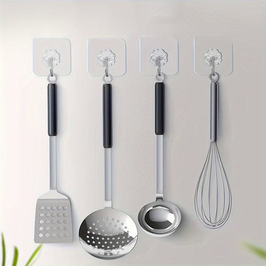 5pcs Transparent Adhesive Hooks Multifunctional Kitchenware Hooks
