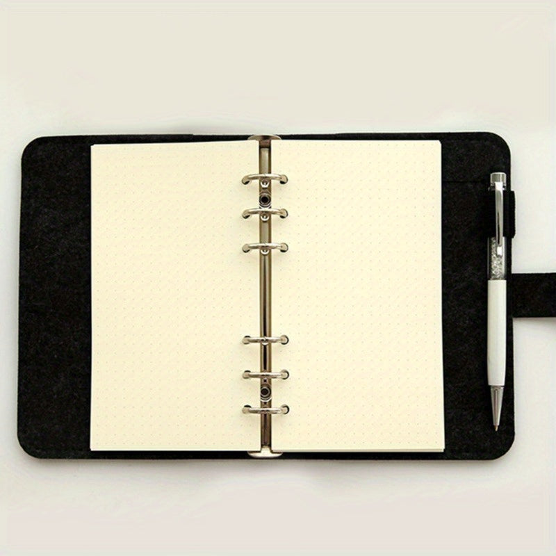 Felt 6 Hole Loose Leaf Notebook Diary Minimalist Style Journal Book