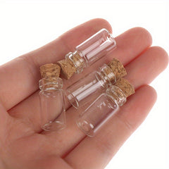 10pcs 1:12 Dollhouse Glass Bottles with Cork Stoppers, Mixed Colors