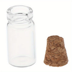 10pcs 1:12 Dollhouse Glass Bottles with Cork Stoppers, Mixed Colors
