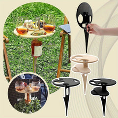 Portable Picnic Camping Wine Glass Holder Foldable Wooden Wine Rack