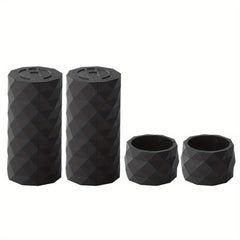 4pcs Bicycle Handlebar Cover Silicone w/ Fixing Ring Sleeves Scratch Proof