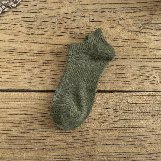Men's Solid Liner Anklets Socks - Soft and Breathable - 5 Pairs