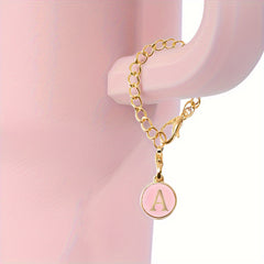 2pcs Initial Letter Chain Charm Water Cup Decorative Pendant Cup Accessories