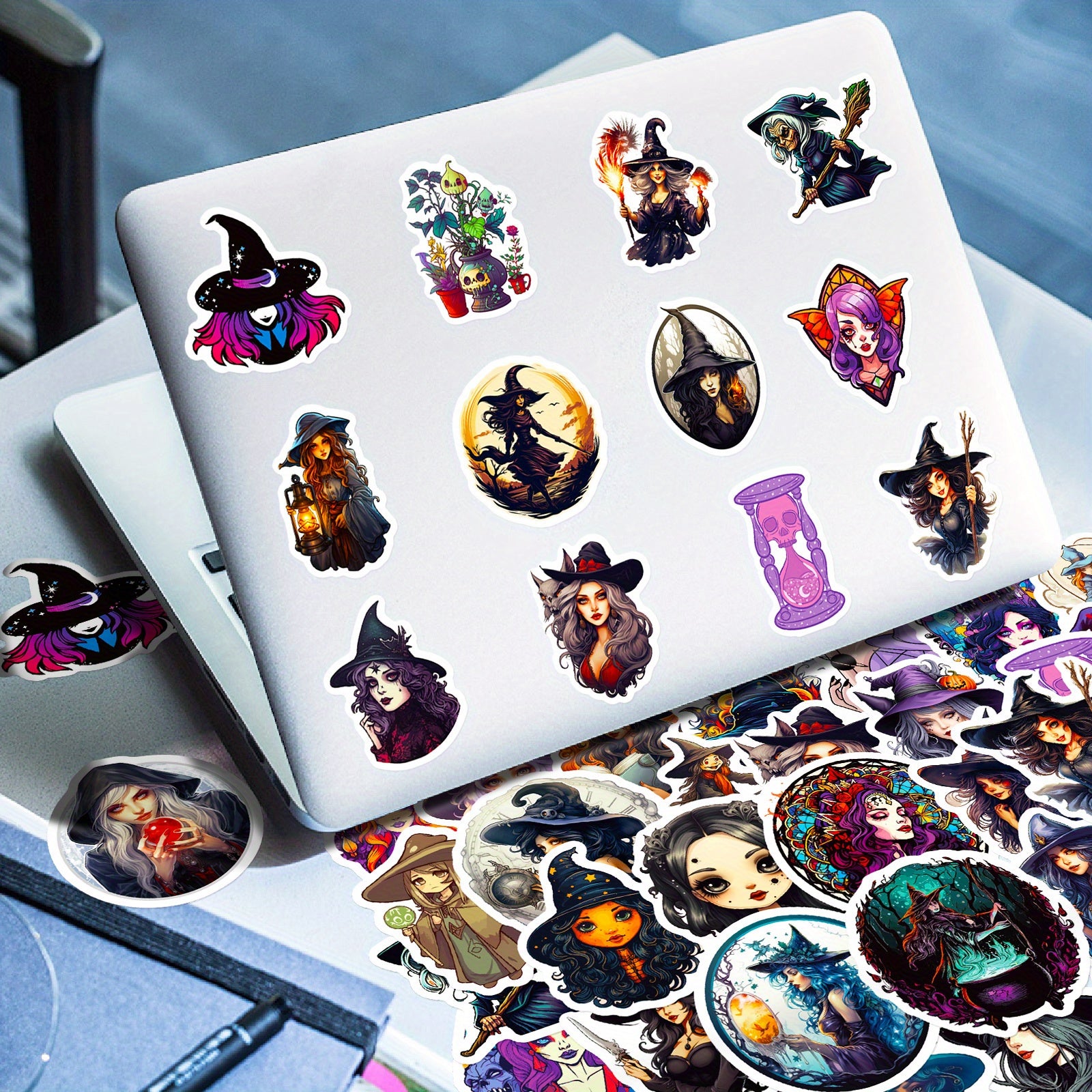50pcs Witch Gothic Waterproof Doodle Sticker Laptop PC Tablet Mobile Waterproof