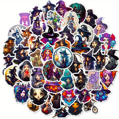 50pcs Witch Gothic Waterproof Doodle Sticker Laptop PC Tablet Mobile Waterproof