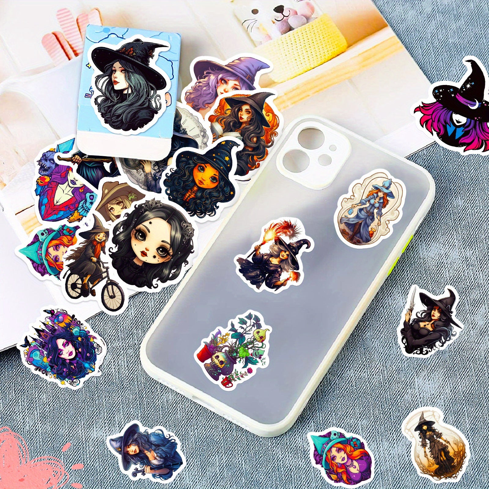 50pcs Witch Gothic Waterproof Doodle Sticker Laptop PC Tablet Mobile Waterproof