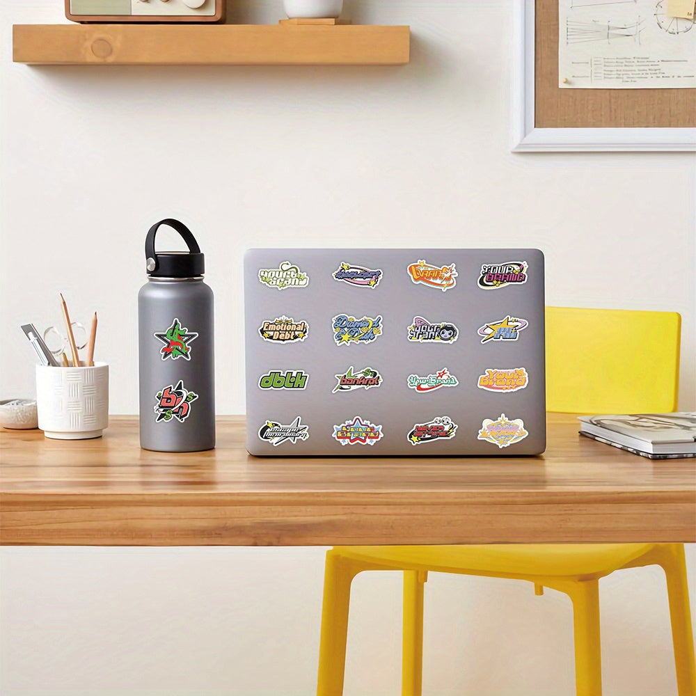 60pcs Y2K Waterproof Doodle Sticker For Laptop PC Tablet Mobile Phone Case