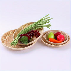 Bamboo Fruit Tea Dish Woven Storage Basket