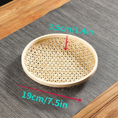 Bamboo Fruit Tea Dish Woven Storage Basket