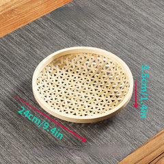 Bamboo Fruit Tea Dish Woven Storage Basket