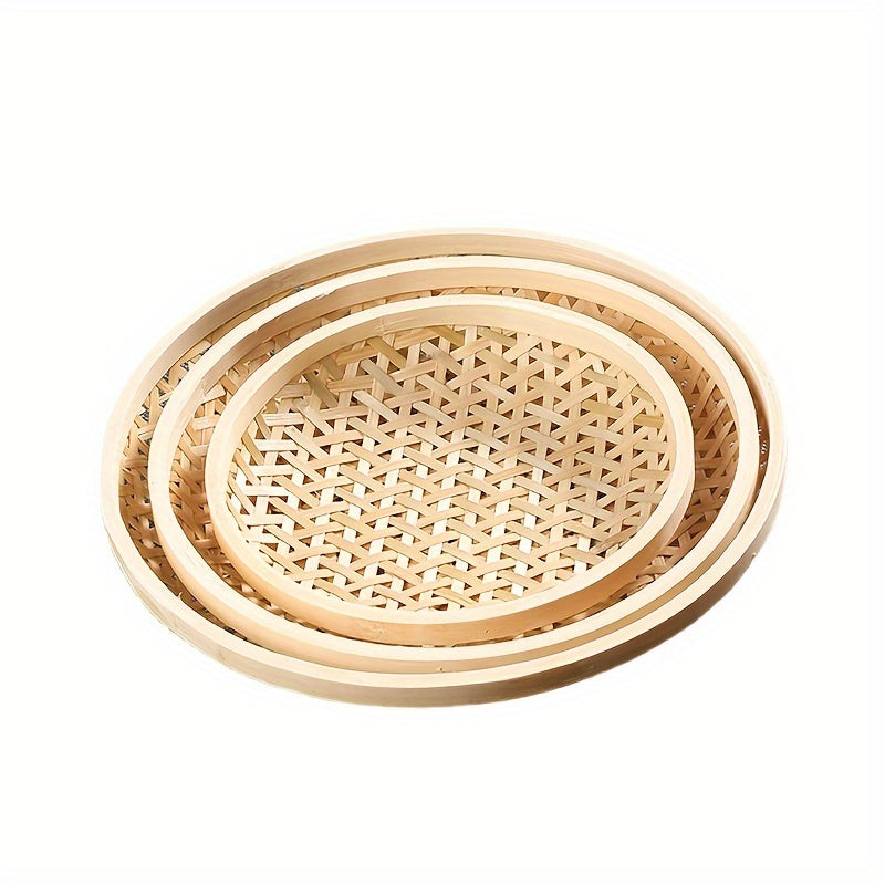 Bamboo Fruit Tea Dish Woven Storage Basket