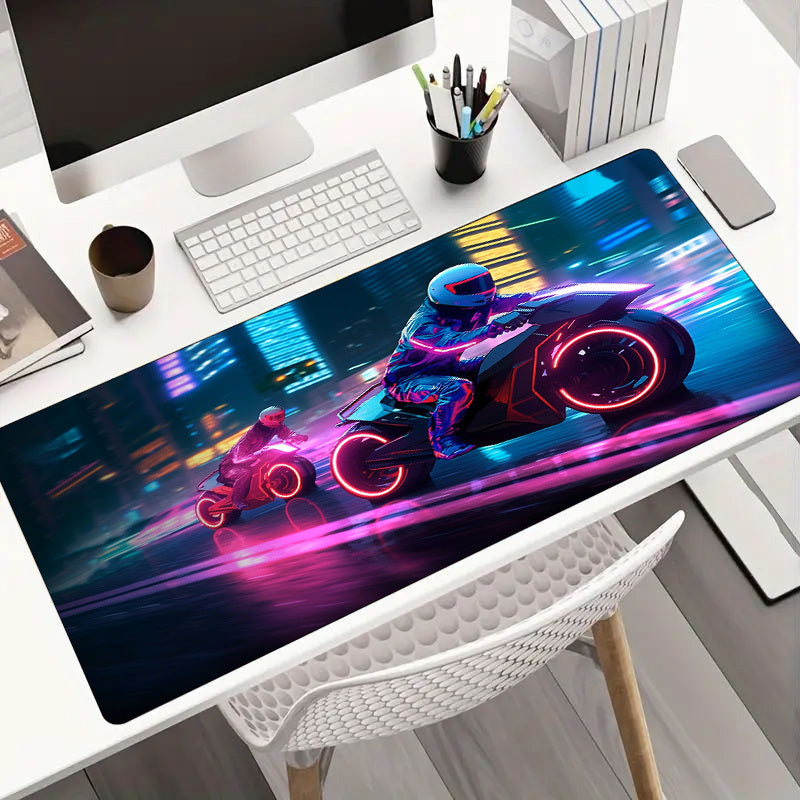 Sci-fi Motorcycle Mouse Pad Waterproof Non-slip Keyboard Pad