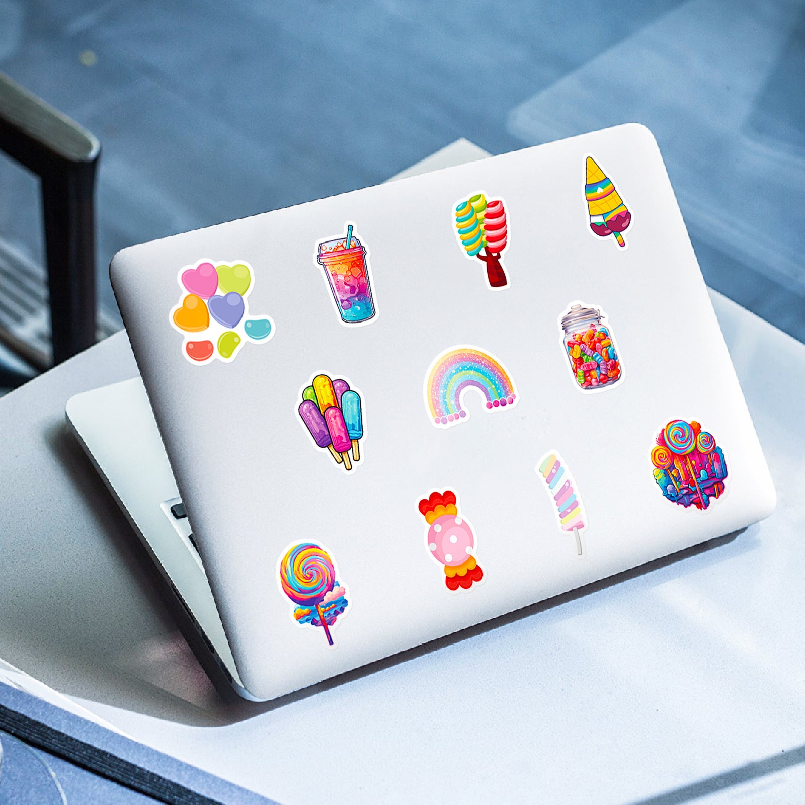 50pcs Colorful Candy Lollipop Vinyl Stickers for Skateboards Mobile Phones Cars