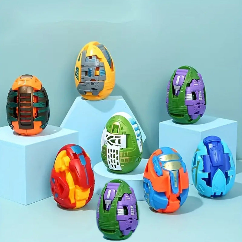 Easter Dinosaur Eggs 7-Piece Transforming Robot Toy Set
