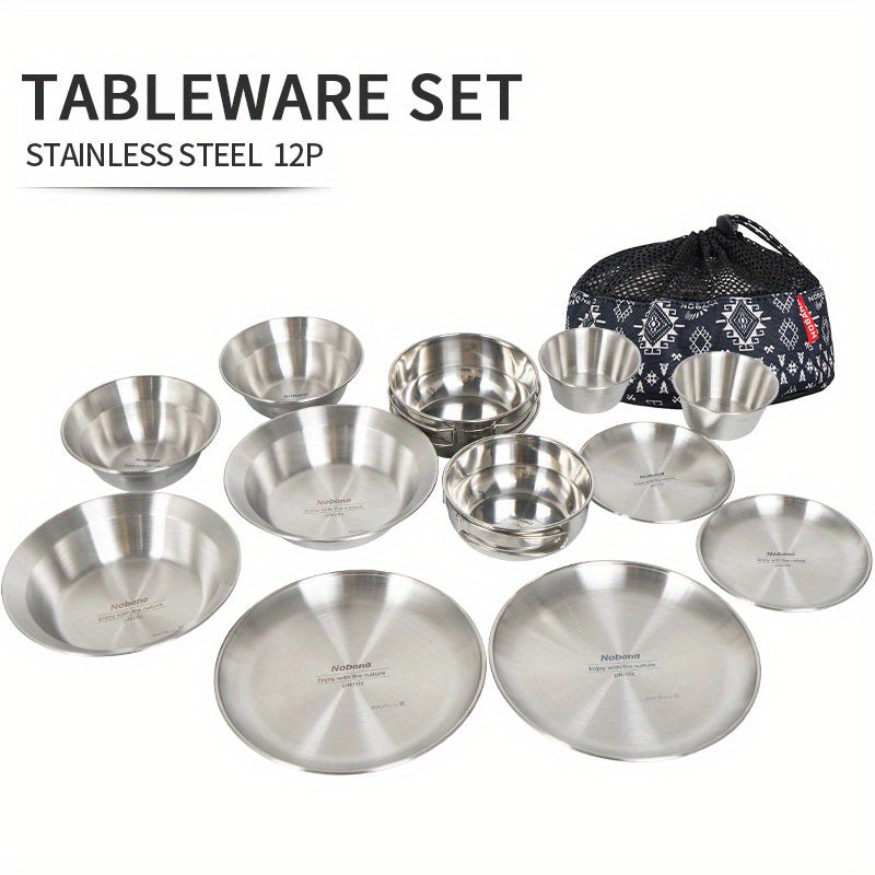 Ramadan Portable Camping Tableware Set with Storage Bag