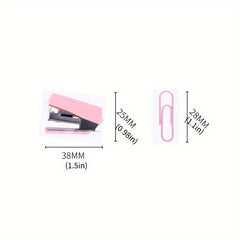 Macaron Mini Stapler & Student Stationery Combo Set