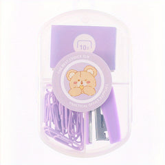 Macaron Mini Stapler & Student Stationery Combo Set