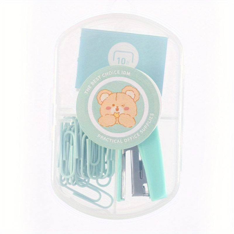 Macaron Mini Stapler & Student Stationery Combo Set