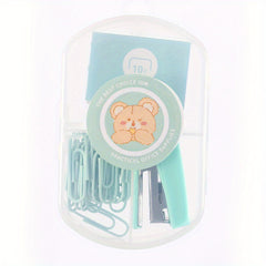 Macaron Mini Stapler & Student Stationery Combo Set
