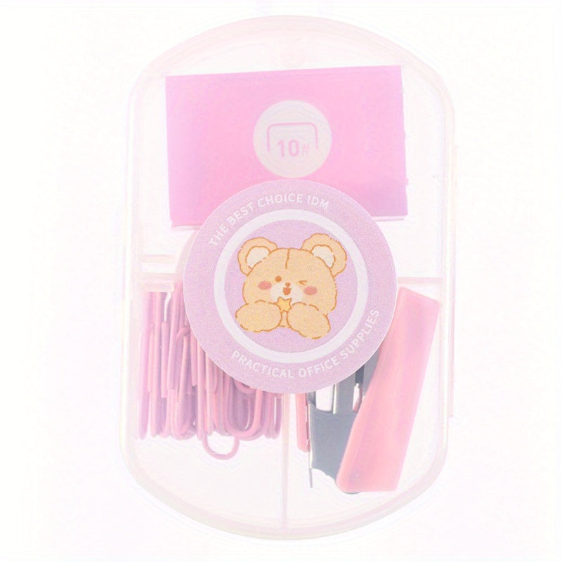 Macaron Mini Stapler & Student Stationery Combo Set
