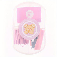 Macaron Mini Stapler & Student Stationery Combo Set