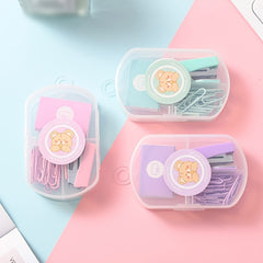 Macaron Mini Stapler & Student Stationery Combo Set