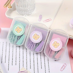Macaron Mini Stapler & Student Stationery Combo Set