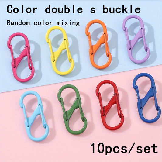 10pcs Double S Buckle Random Alloy Painted DIY Keychain Accessories