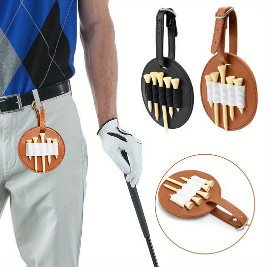 Outdoor Golf Stud Insert Bag Leather Waist Hanging Storage