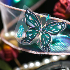 3 Sheets Butterfly Embossed Stickers, Light Retro Guka Journal DIY Decoration