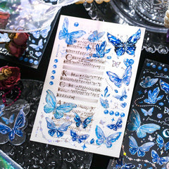 3 Sheets Butterfly Embossed Stickers, Light Retro Guka Journal DIY Decoration