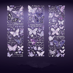 3 Sheets Butterfly Embossed Stickers, Light Retro Guka Journal DIY Decoration