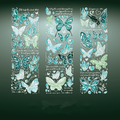 3 Sheets Butterfly Embossed Stickers, Light Retro Guka Journal DIY Decoration