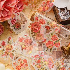 20 Pcs Golden Foil Floral Stickers Variety Patterns DIY Decorat