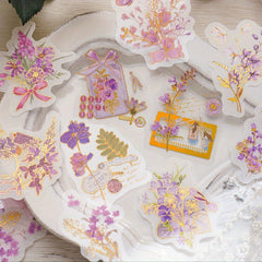 20 Pcs Golden Foil Floral Stickers Variety Patterns DIY Decorat