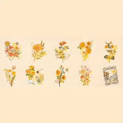 20 Pcs Golden Foil Floral Stickers Variety Patterns DIY Decorat