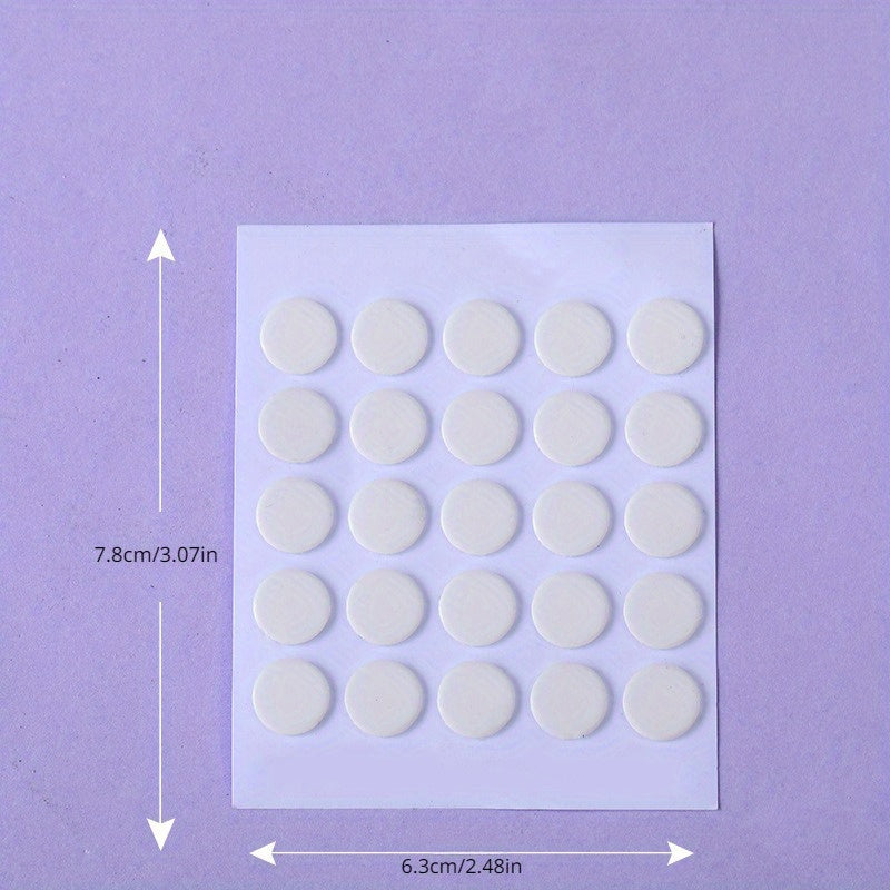 5 Transparent Round Double Sided Adhesive Stickers - Strong Non-marking