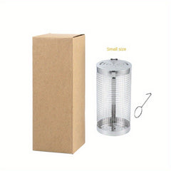 304 Stainless Steel Outdoor BBQ Round Cylinder Thickened BBQ Basket