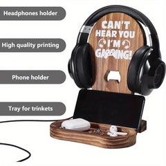 Wooden Headphone Stand for Gaming Headphones