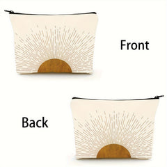 Sunshine Ray Makeup Bag Linen Zipper Pouch Travel Accessory