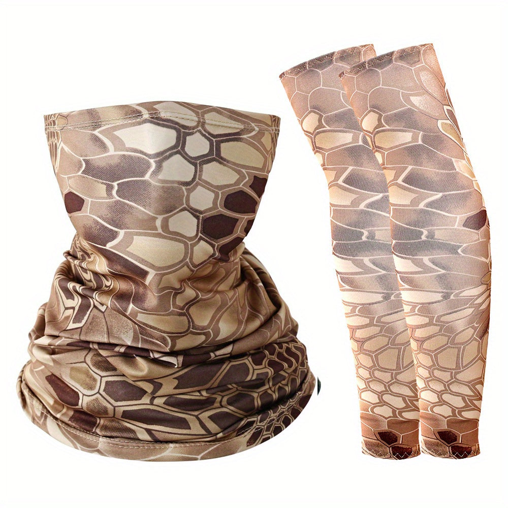 Summer Mountaineering Neck Gaiter & Sleeve Set for Outdoor Sports